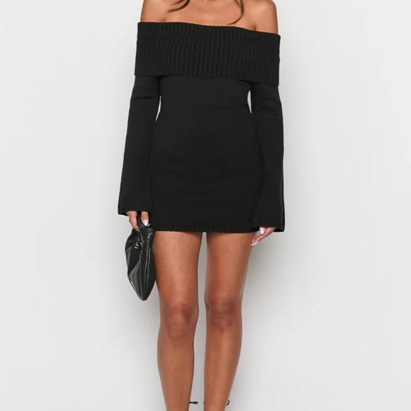 Beginning Boutique Halia Black Long Sleeve Mini Dress - Picture 3 of 5